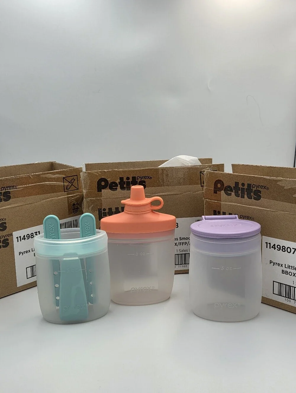 Pyrex Littles Snack, Popsicle And Smoothie Pouch Set Of 3 NIB